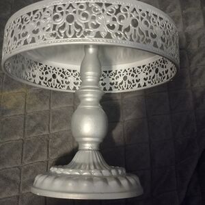 Elegant Silver Decorative 10" Cake Stand